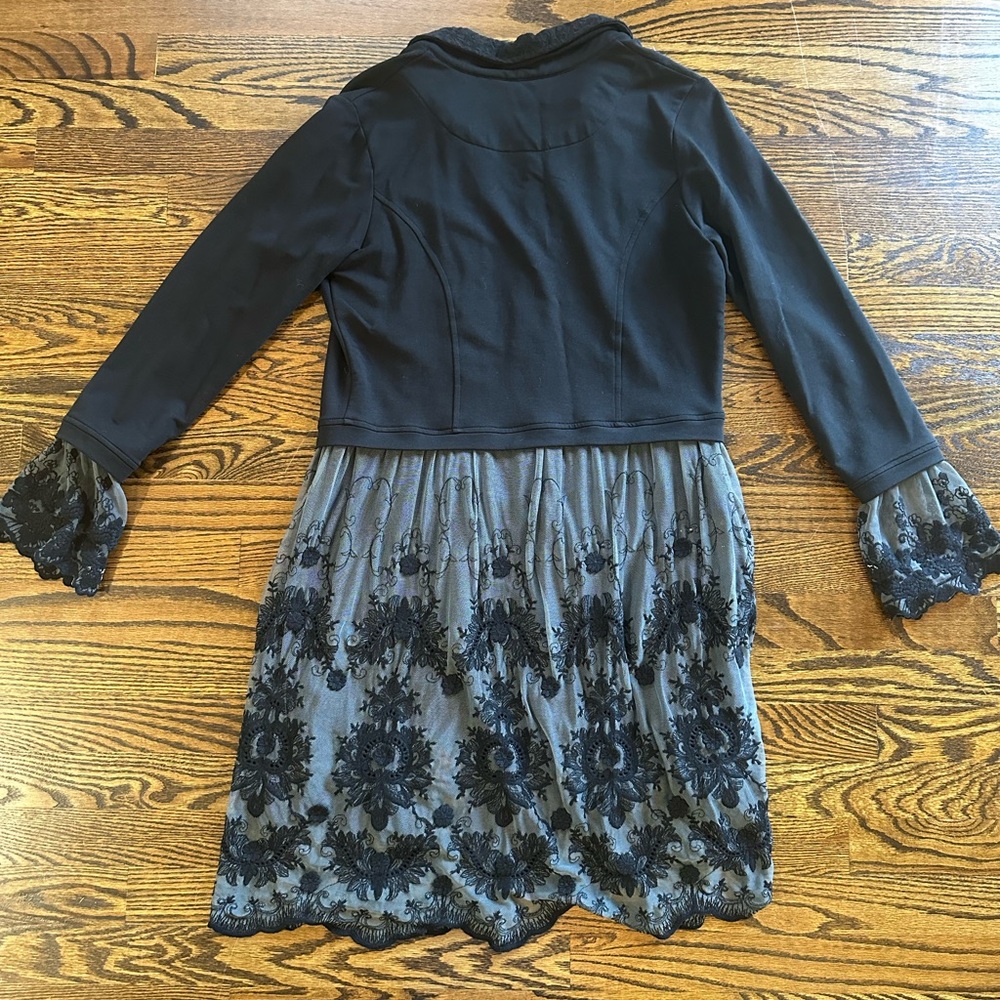 Elegant Black and Gray Lace Women's Top